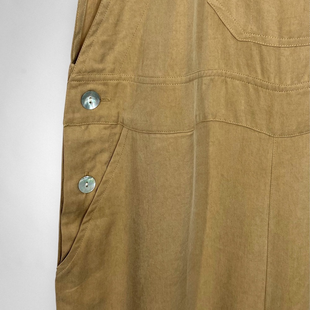 TASHA POLIZZI Tan‎ Wide Leg Cropped Overalls Jumpsuit S - Picture 4 of 6